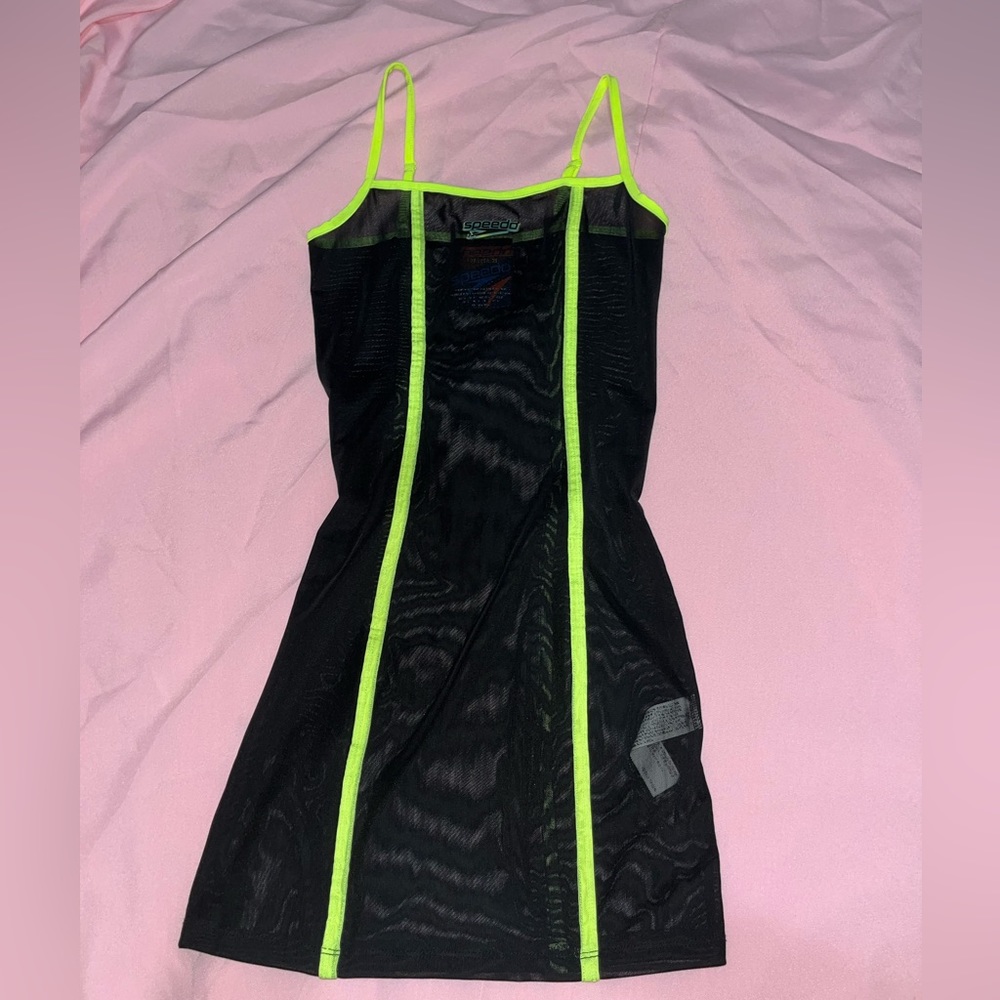 Black see through mini dress